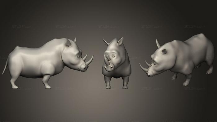 Игрушки (Мультяшный носорог, TOYS_0483) 3D модель для ЧПУ станка